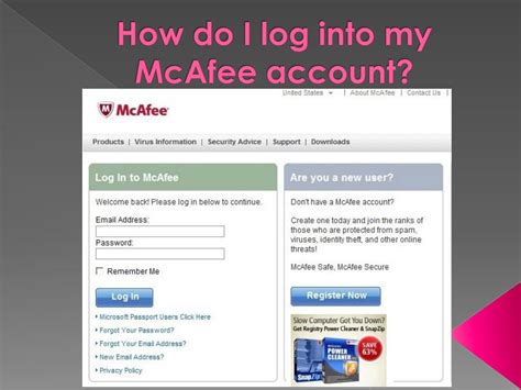 mcafee login my account|Log In to Manage Your Account Online .